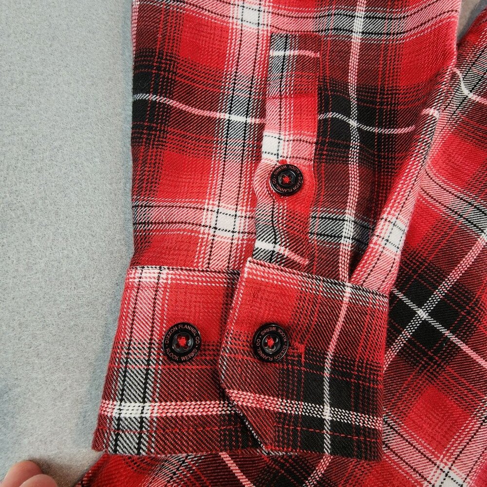 Dixxon Flannel Company x Kustom Klover Cycles Red Black Plaid Flannel Shirt 2X - Picture 7 of 12